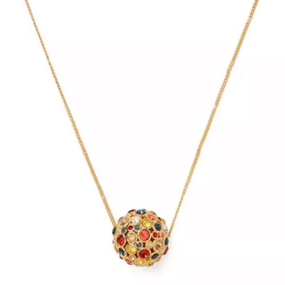 NWT ♠️ Kate Spade Crystal Sphere Pendant Necklace - Picture 3 of 7